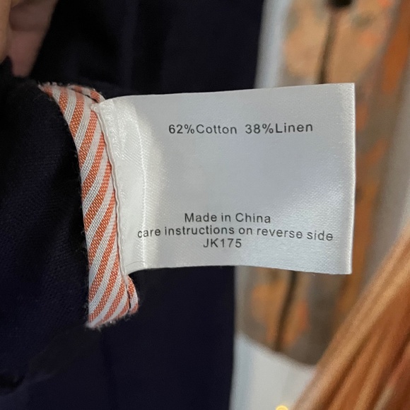 Laura Ashley Cropped Navy Sailor Jacket Size 14 Cotton/Linen - Picture 9 of 12